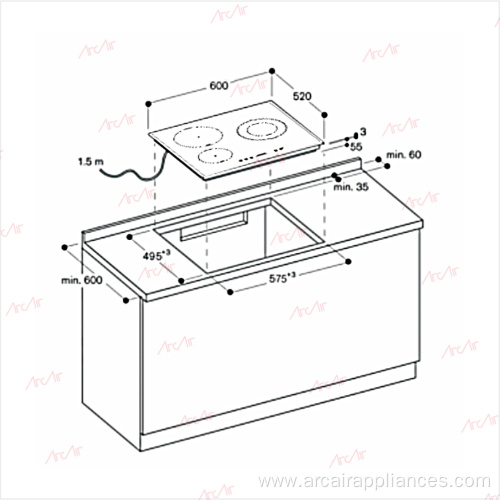 Built-in Induction Hob with 3 Zones with Boost